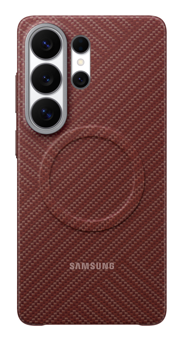 Samsung Carbon Magnet Backcover – für Samsung Galaxy S26 Ultra, Kohlefaser, Coralred