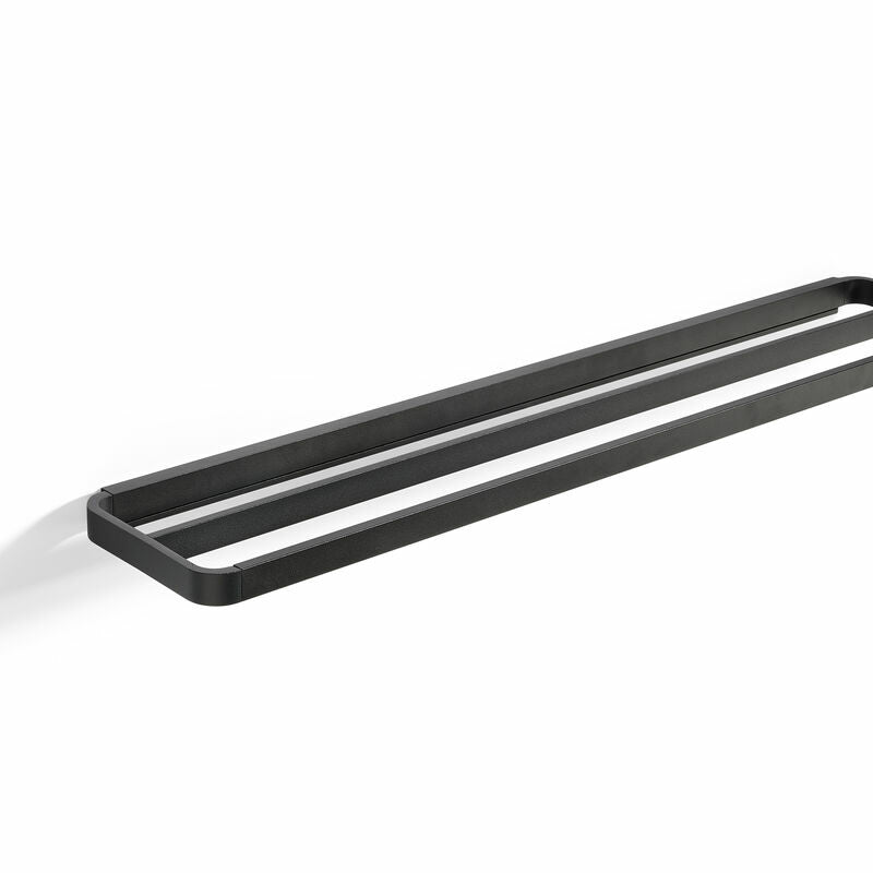 Zone Denmark Handtuchhalter 2-fach – 70 cm, Aluminium, zum Schrauben, Schwarz