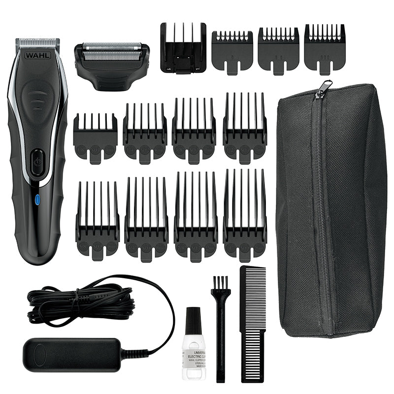 Wahl Haar- und Bartschneider Aqua Groom – Li‑Ion Akku, 180 min – Nass & Trocken – Silber