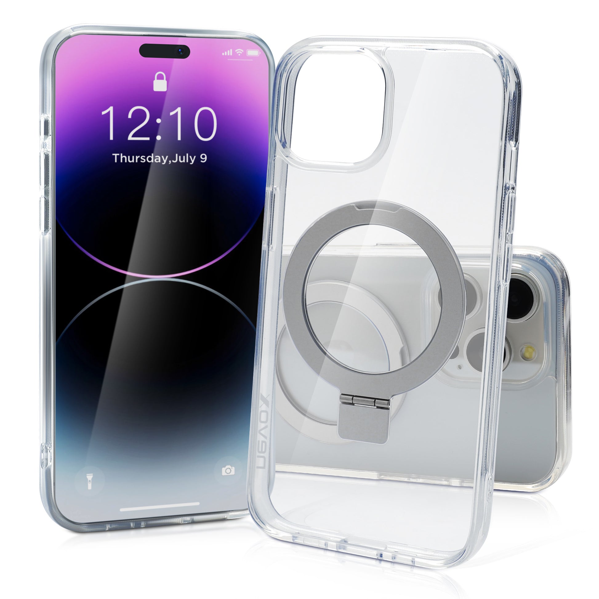 Nevox – Backcover – für Apple iPhone 16 Pro – transparent – PC – MagSafe-kompatibel, Desktop-Ständer