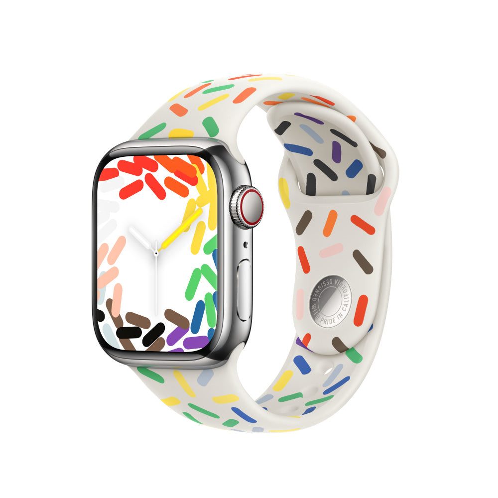Apple Sportarmband Pride Edition – Armband – für Apple Watch (38/40/41 mm), Mehrfarbig, Bandgrösse M/L
