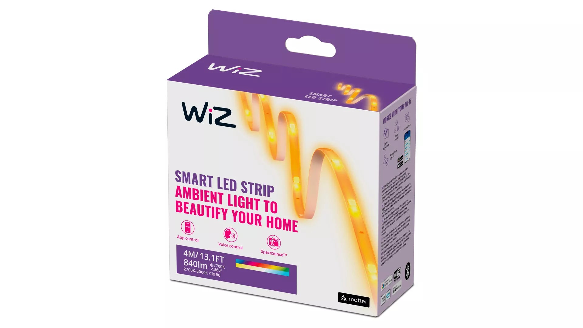 WiZ LED-Leuchtstreifen 4 m – WLAN – mehrfarbig (RGBW), 2’700–5’000 K