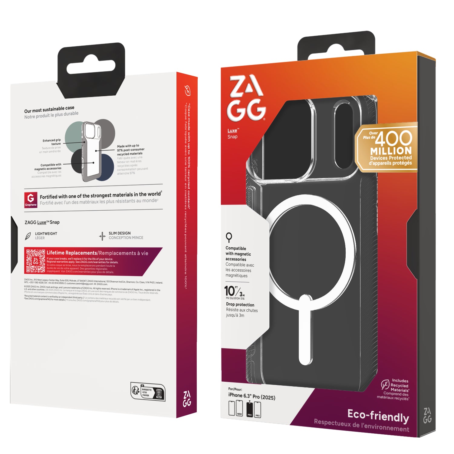 ZAGG Backcover LUXE SNAP – für Apple iPhone 17 Pro – transparent