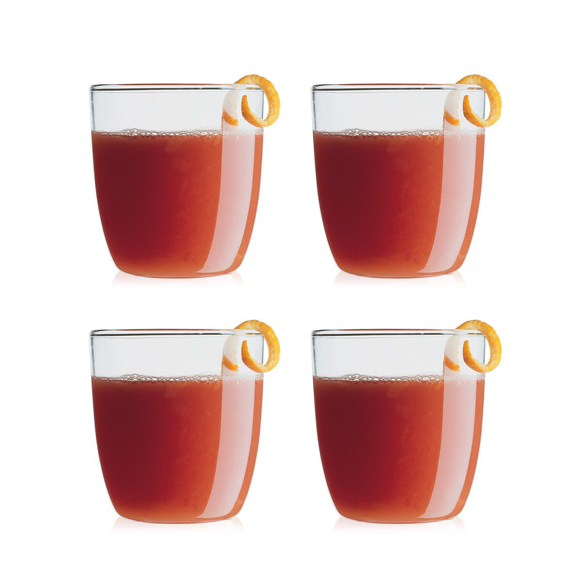 Bodum Trinkglas KVADRANT – 4er Set, 200 ml, Ø 6,0 cm, H 6,3 cm, Borosilikatglas, spülmaschinenfest