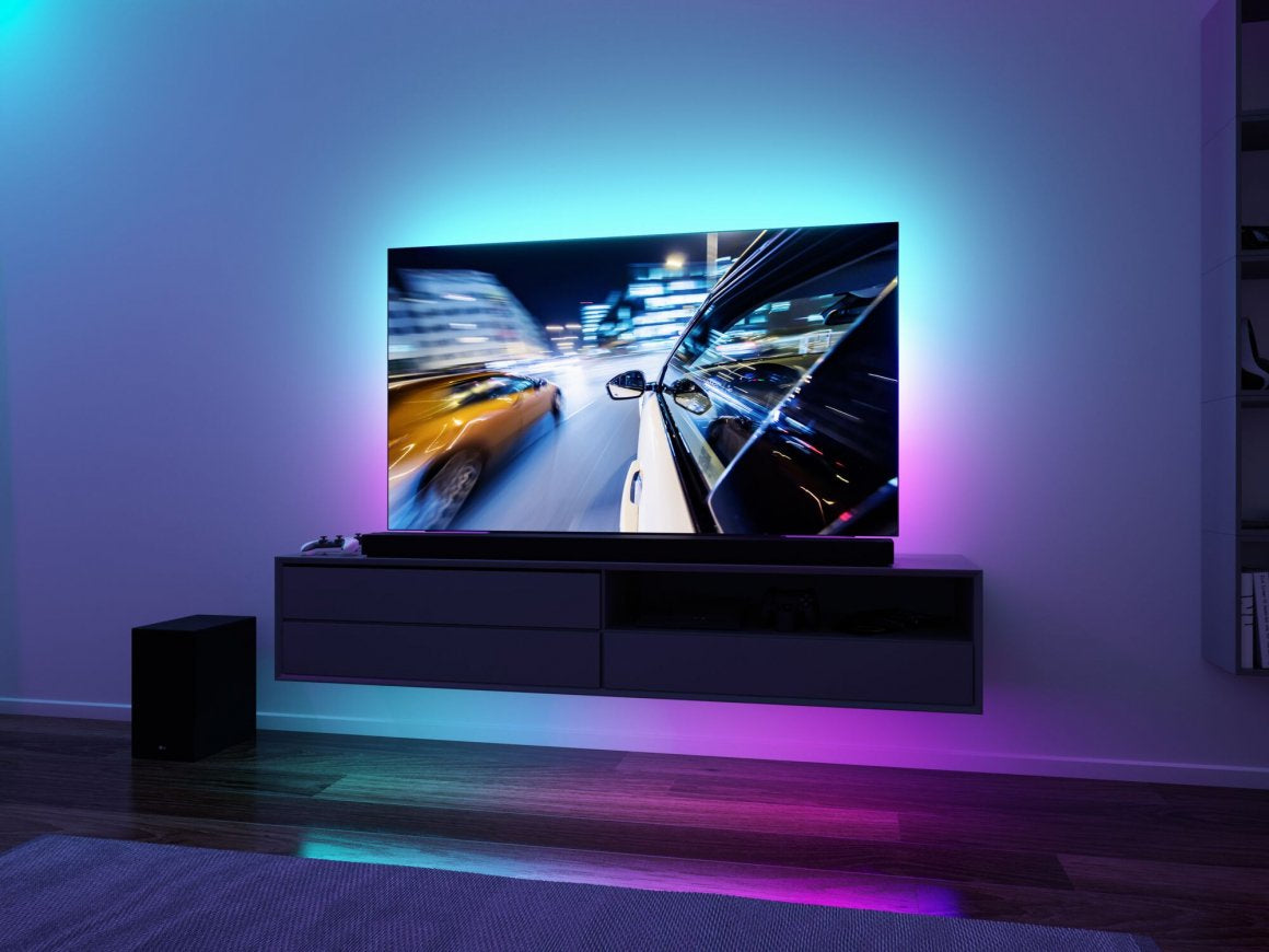 Paulmann EntertainLED TV-Backlight-Set – RGB, USB-betrieben, dimmbar – für 75" TVs – Schwarz
