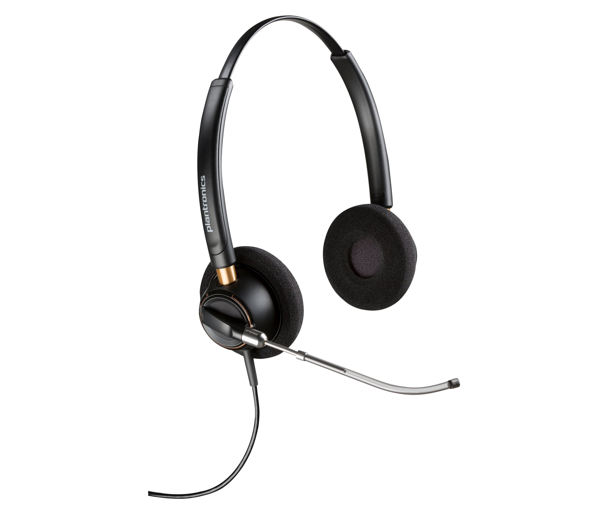 Poly EncorePro 520V Office-Headset – On-Ear, Stereo, Kabelgebunden, 3,5 mm Klinke, Schwarz