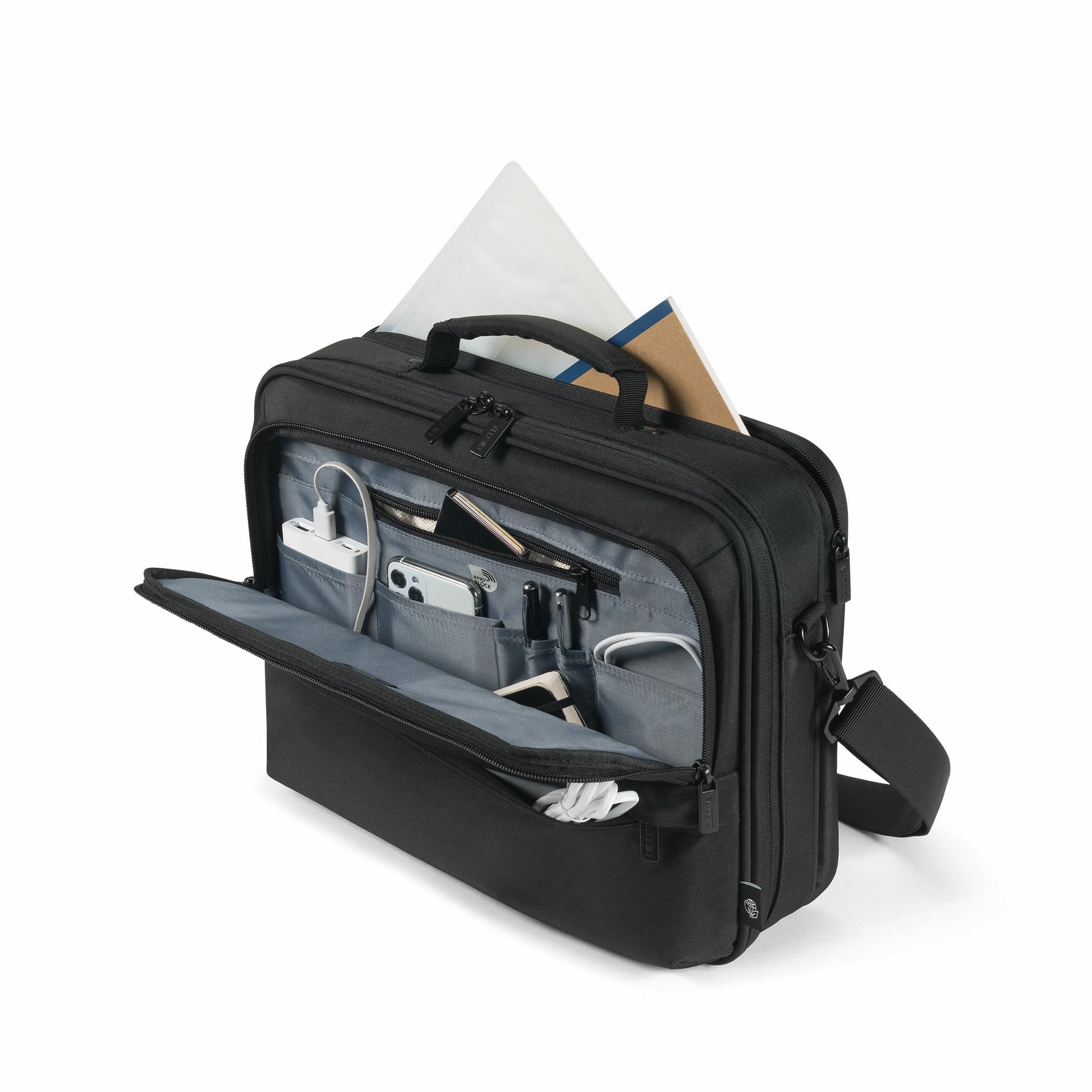 DICOTA Notebook-Tasche bis 17,3" – Wasserabweisend, 100% recyceltes PET – Schwarz