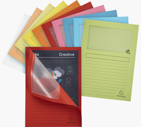 Exacompta Organisationsmappe A4 mit Sichtfenster, 160 g/m², assortiert – 1 Stück