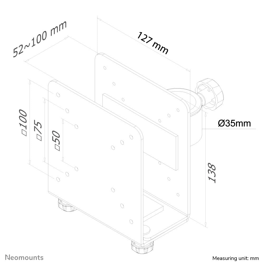 Neomounts THINCLIENT-10 – VESA-Adapterplatte – VESA 50×50/75×75/100×100 mm – bis 10 kg – für FPMA-D935/D960
