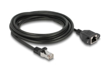 DeLOCK Patchkabel – Cat 6A, S/FTP, 2 m, Schwarz, RJ-45