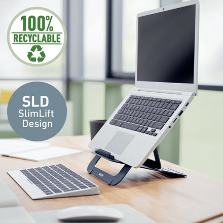 Leitz Laptop-Ständer – bis 17", faltbar, 5 Höhenpositionen – Grau