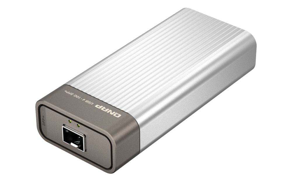 QNAP Netzwerkadapter USB-C zu 10GbE SFP+ – 10 Gbit/s, Aquantia AQC100S, für Windows/Mac/Linux
