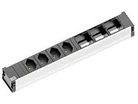 Bachmann CONI Einbausteckdosenleiste, 4×T13, Einbau, Eingang GST18I3, 0,1 m – Schwarz
