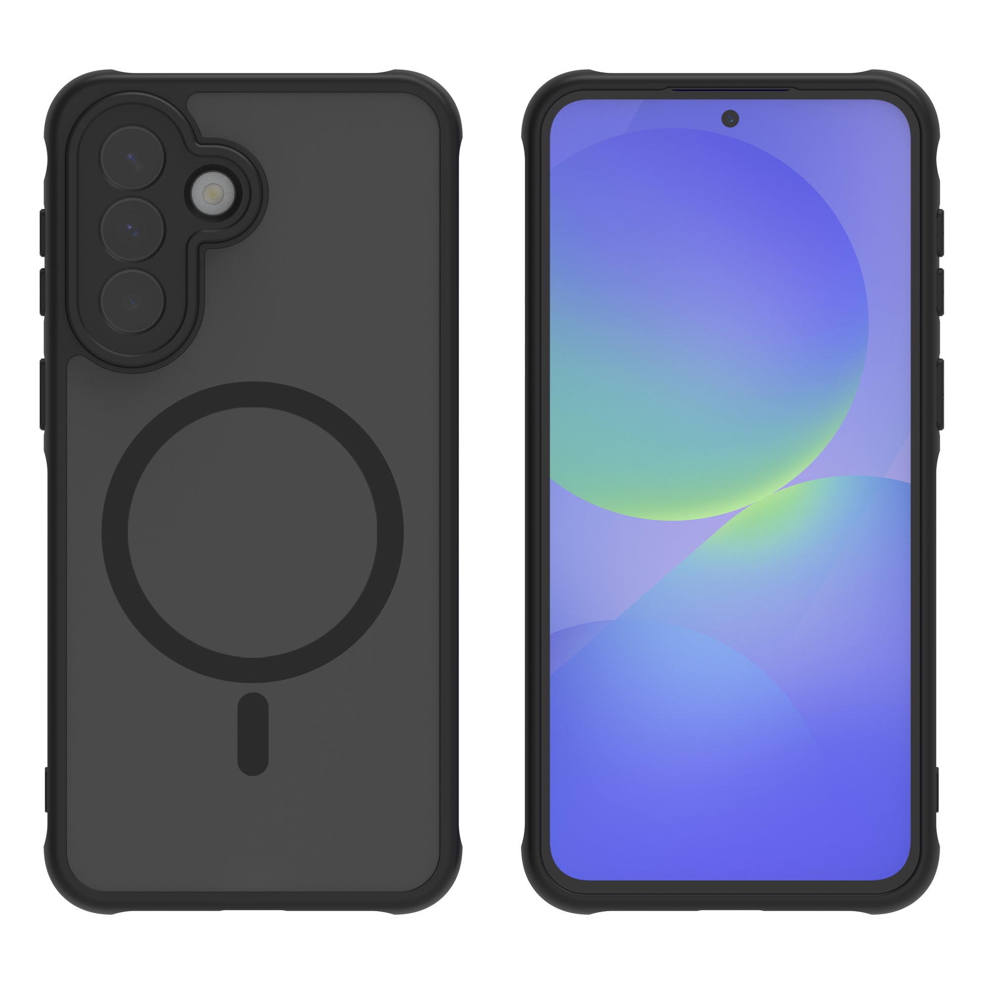 nevox StyleShell Invisio Backcover – für Samsung Galaxy A57, MagSafe, PC+TPU, Schwarz
