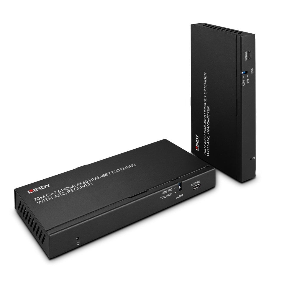 Lindy HDBaseT Extender, HDMI, 4K60, bis 70 m, ARC, IR/RS-232, Cat-6