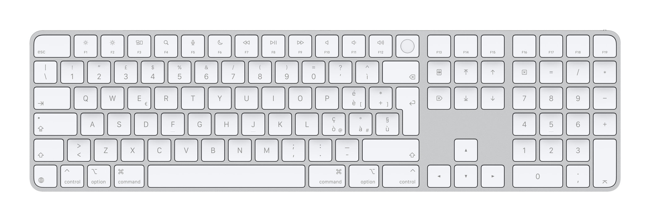 Apple Magic Keyboard Universal – Tastatur – Bluetooth & USB‑C – QWERTY (IT) – Weiss – für Mac