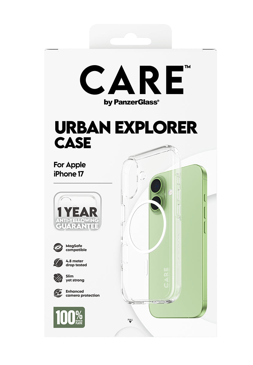 PanzerGlass Backcover – für Apple iPhone 17 – transparent/weiss – TPU, MagSafe-kompatibel