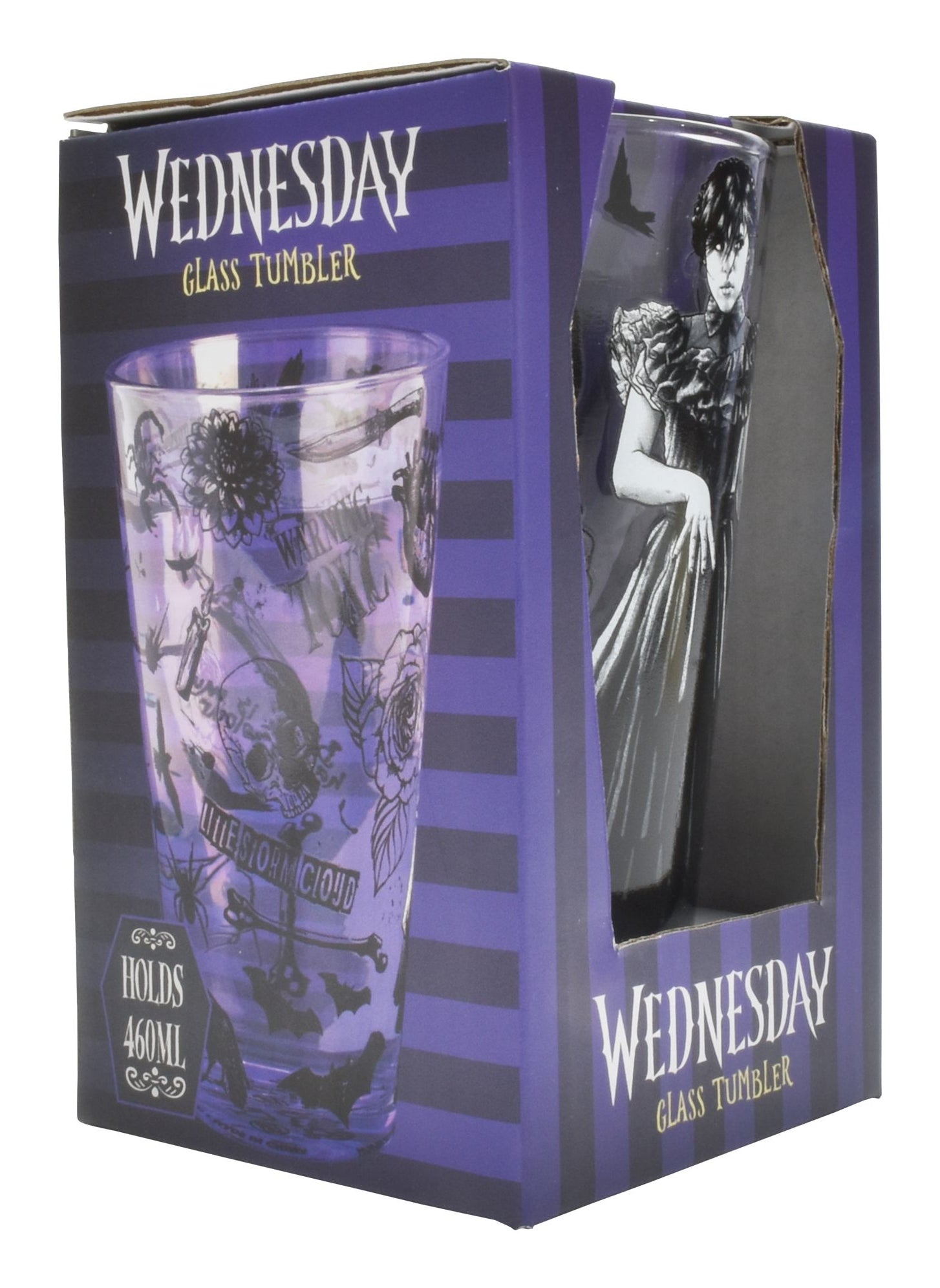 Thumbs Up Trinkglas Wednesday – 460 ml, Ø 8,7 cm, H 14,8 cm, Glas, Mehrfarbig