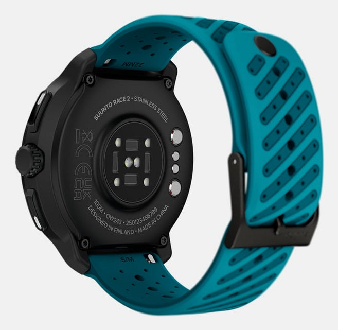 Suunto Race 2 49 mm GPS – Kunststoff Schwarz, Sportband, Wave Blue, 100 m, für Android, iPhone