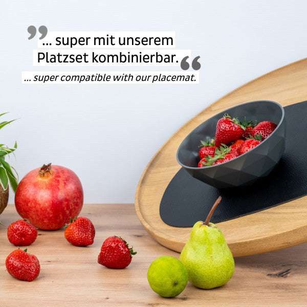Silwy Suppenschüssel S0BO-1408-2-A – 2er Set, 500 ml, Ø 16 cm, H 6,3 cm, Kunststoff, Schwarz, stapelbar