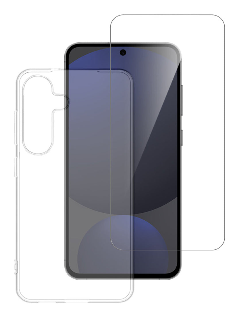 4smarts Backcover – für Samsung Galaxy S25 FE, PC+Gehärtetes Glas, Transparent