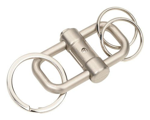 Troika Schlüsselring – mit 3 Ringen, Schiebeverschluss, Metall, Silber