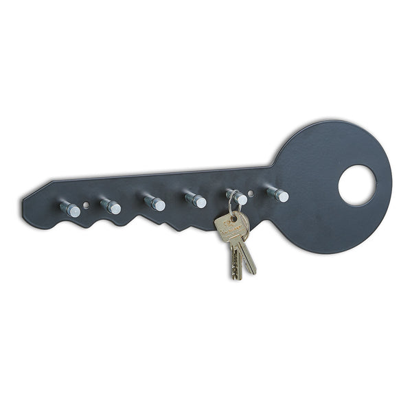 Zeller Present 13851 – Schlüsselleiste, 6 Haken, Aluminium/Metall, Schwarz