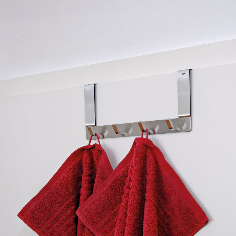 Kela Colgar Wandgarderobe 6 Haken – Edelstahl – Silber – 460 × 25 × 130 mm