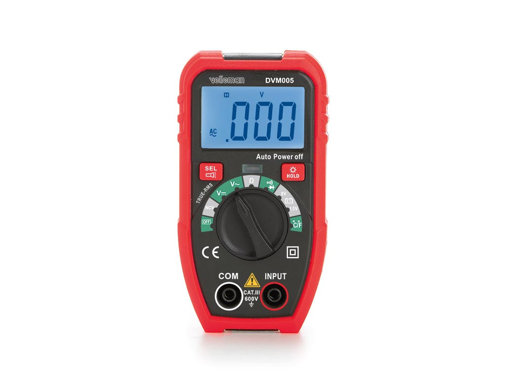 Velleman 473500 – Multimeter – 0,1–20 MΩ, CAT III 600 V, berührungslose Wechselspannungserkennung