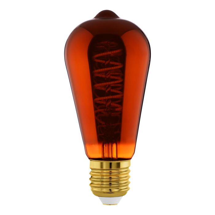 EGLO LED-Leuchtmittel E27 Globus – Warmweiss 2200 K, 500 lm, 4,9 W – IP20 – 1 Stk. – Kupfer/Glas – 110094