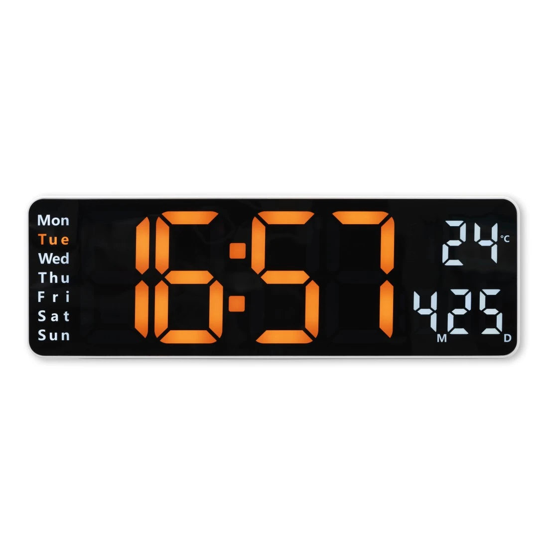 Hama Santa Cruz Wanduhr – Digital, Thermometer, 32 × 10 × 3 cm, weiss