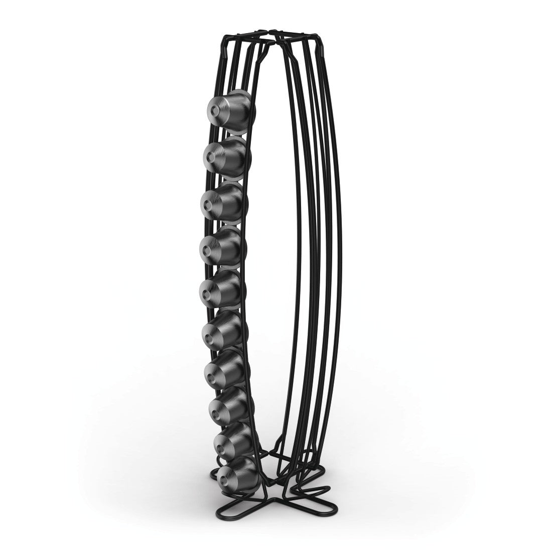 Xavax Kaffeekapselhalter für 40 Kapseln, 13,5 × 14 × 37 cm, Edelstahl, Schwarz