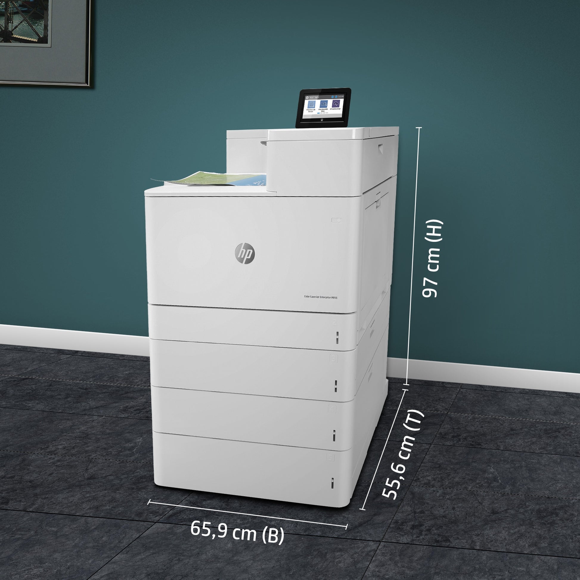 HP Color LaserJet Enterprise M856dn – A3, Duplex, 56 Seiten/Min., 1200 × 1200 dpi, WLAN/LAN/USB