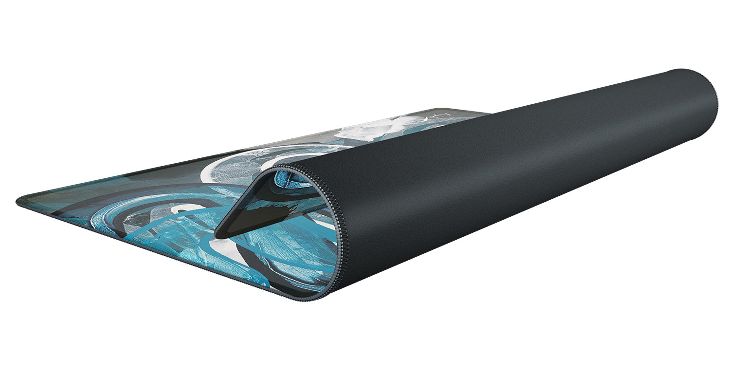 CHERRY XTRFY GP4 Street L – Gaming-Mauspad – Anti-Rutsch-Basis, Gestickte Kanten, Blau/Schwarz