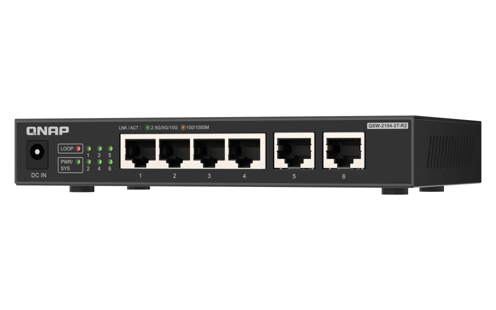 QNAP QSW-2104-2T-R2 – Switch – 4×2.5G, 2×10G RJ45