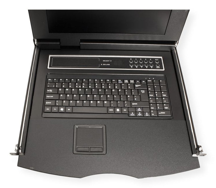 VALUE 17" Rack-LCD-Konsole – 8-Port VGA KVM-Switch, 1280 × 1024, USB 2.0, CH-Layout – 1U