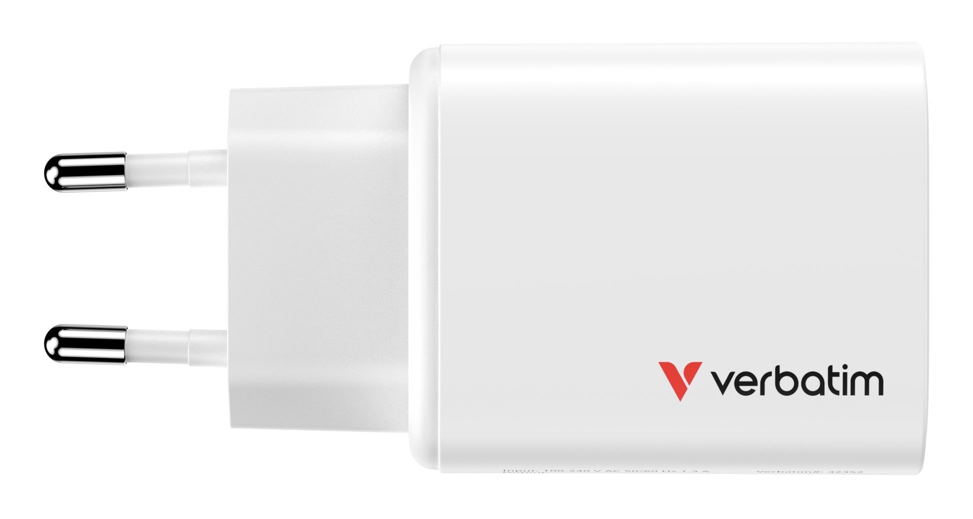 Verbatim Essentials GaN Ladegerät USB-Ladegerät 65 W – USB-C×2, USB-A×1 – PD 3.0, QC 3.0, PPS, GaN – EU-Stecker