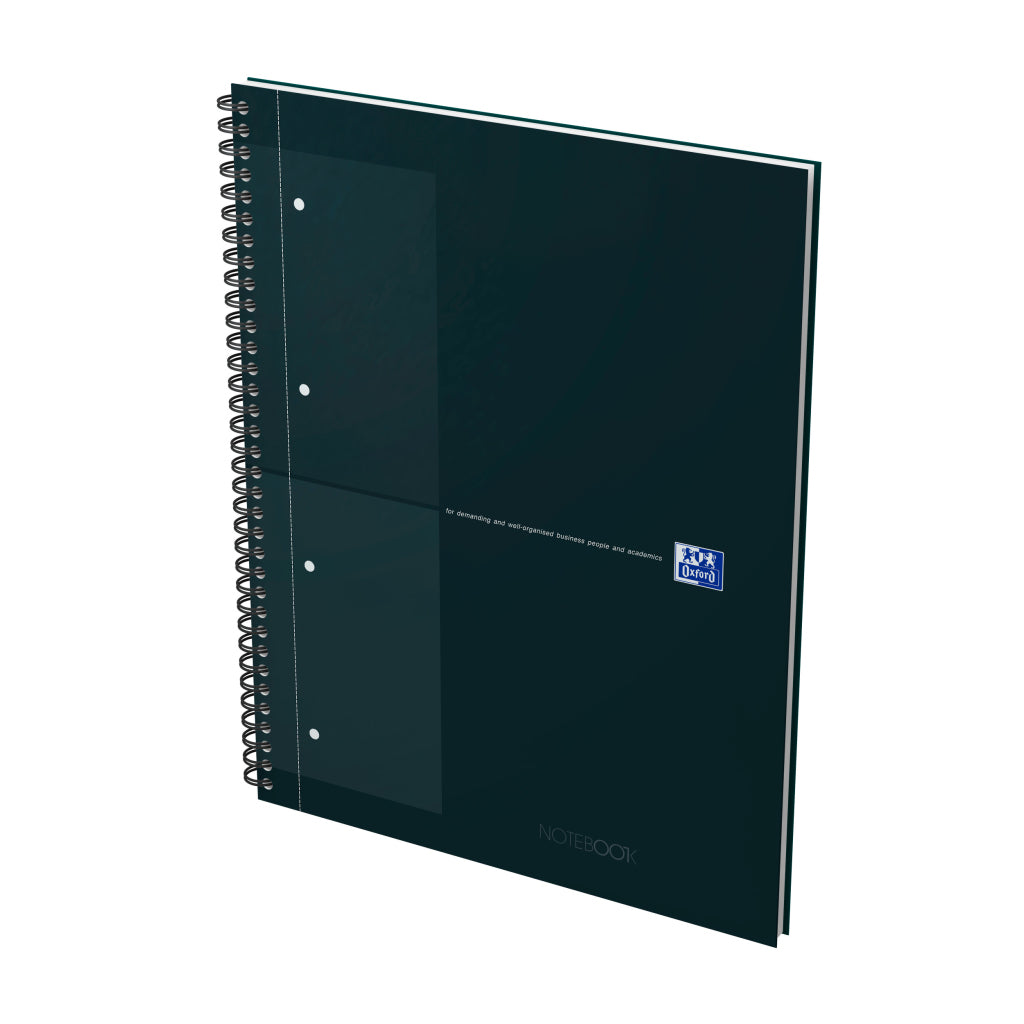 Oxford Collegeblock – A4+ – kariert – 80 Blatt – 80 g/m² – Doppelspirale, mikroperforiert, schwarz