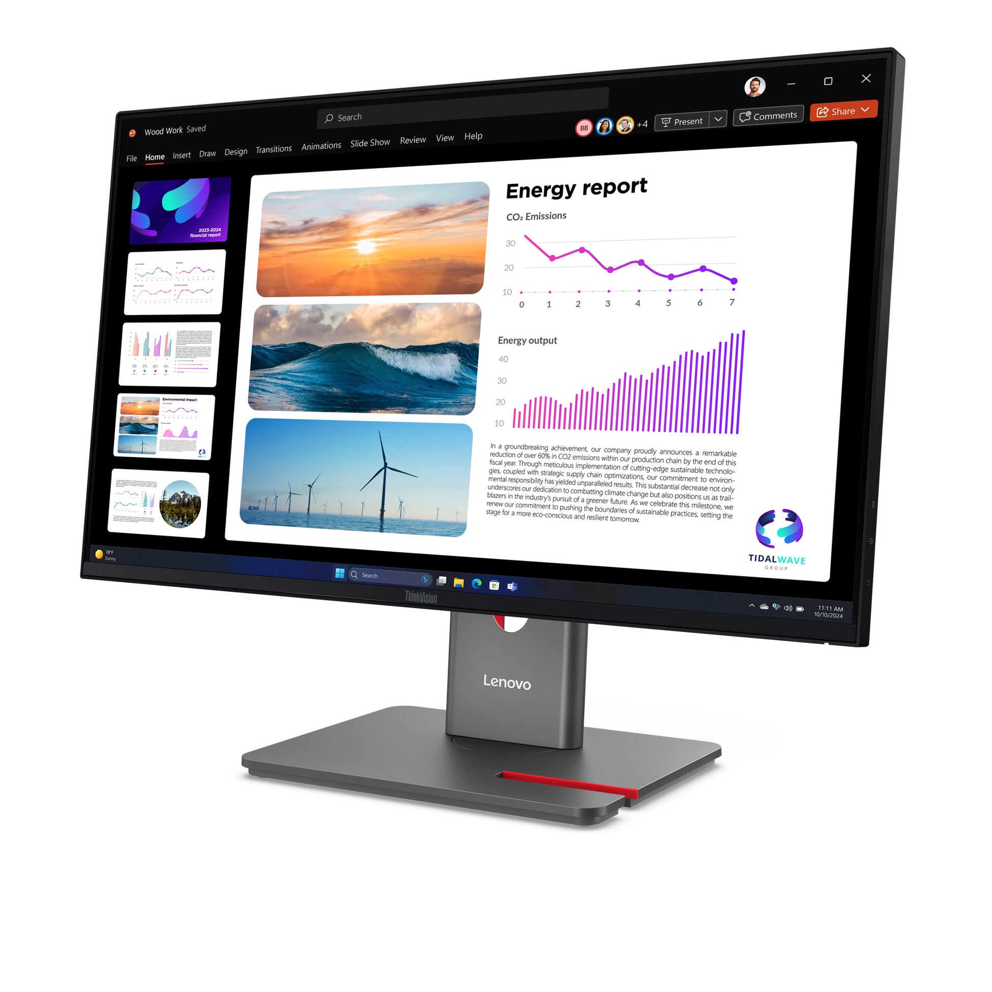 Lenovo Thinkvision P24Q-40 LED Monitor, 23,8", 2560 × 1440 (WQHD), LCD, Schwarz