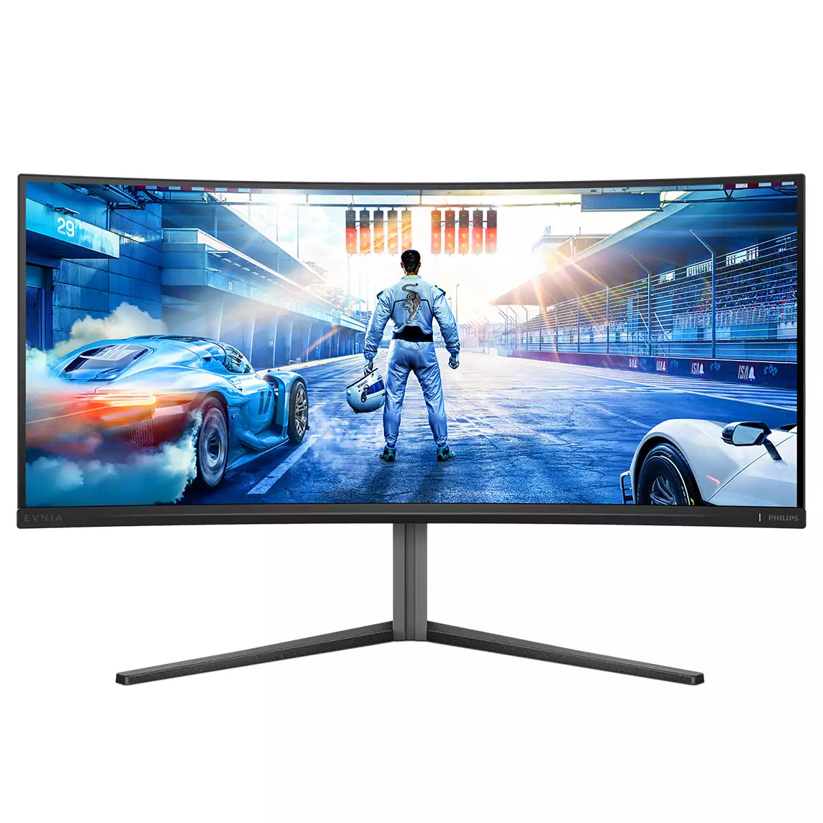 Philips Evnia 34M2C6500/00 – Monitor, 34", 450 cd/m², Gebogen, FreeSync Premium Pro, VESA 100 × 100, Weiss