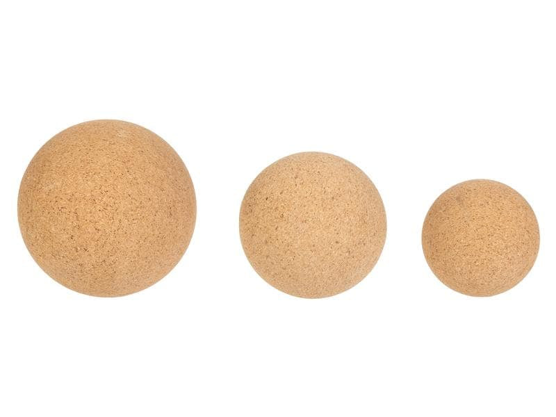 KOOR Faszientrainingsbälle – 3 Stk – Ø 6,5/8/10 cm – braun – Kork