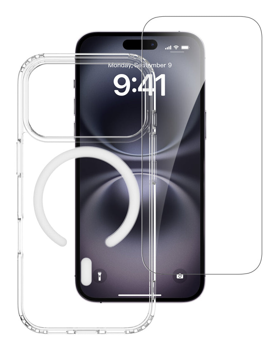 4smarts 360° Premium Set Backcover – für Apple iPhone 17 Pro, MagSafe, PC+Gehärtetes Glas, Transparent