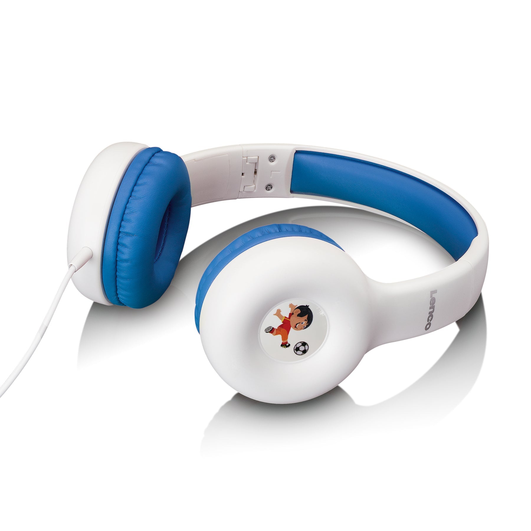 Lenco HP-010BU On-Ear Kinderkopfhörer – Stereo, Verkabelt, 3,5 mm Klinke, 85 dB Lautstärke-Limit, Blau