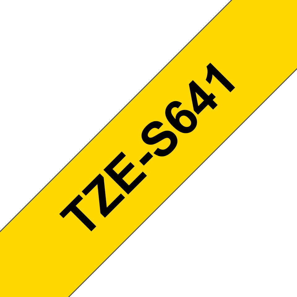 Brother Schriftband – 18 mm × 8 m, gelb, schwarz, laminiert
