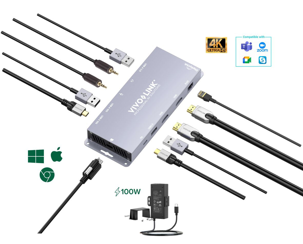 Vivolink VLUSBCHUB3 USB-Hub – USB-C, 2× HDMI