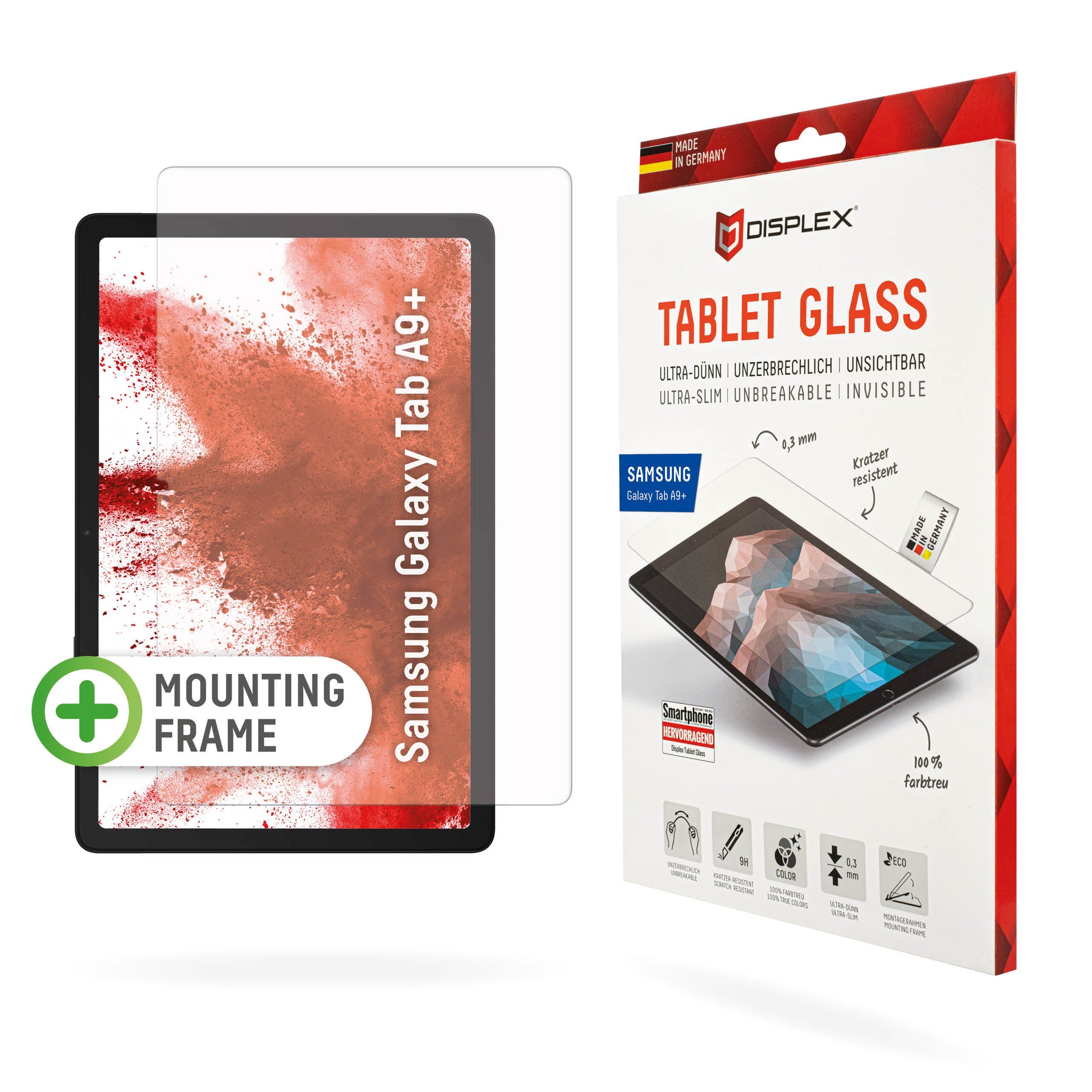 E.V.I. Displayschutzfolie für Samsung Galaxy Tab A9+ 11" – 9H, Anti-Fingerprint