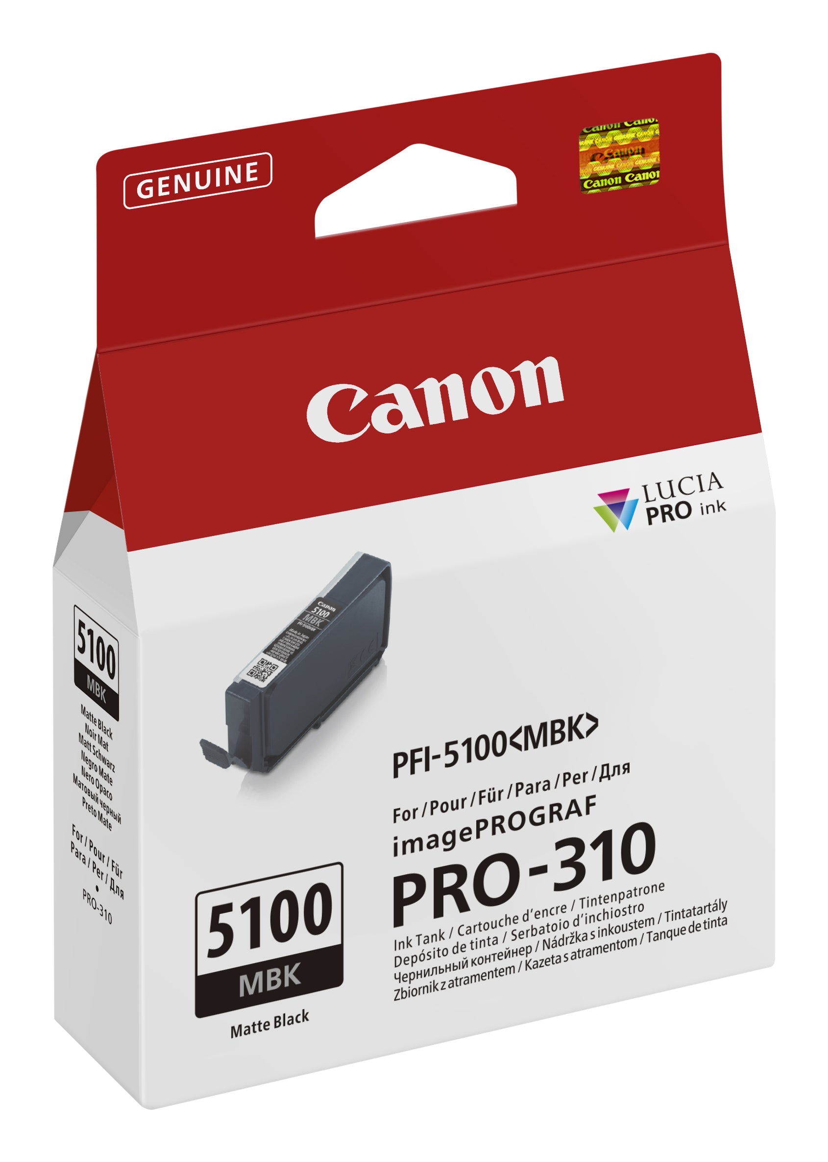 Canon Tintenpatrone PFI-5100 MBK, Schwarz, Original – für imagePROGRAF