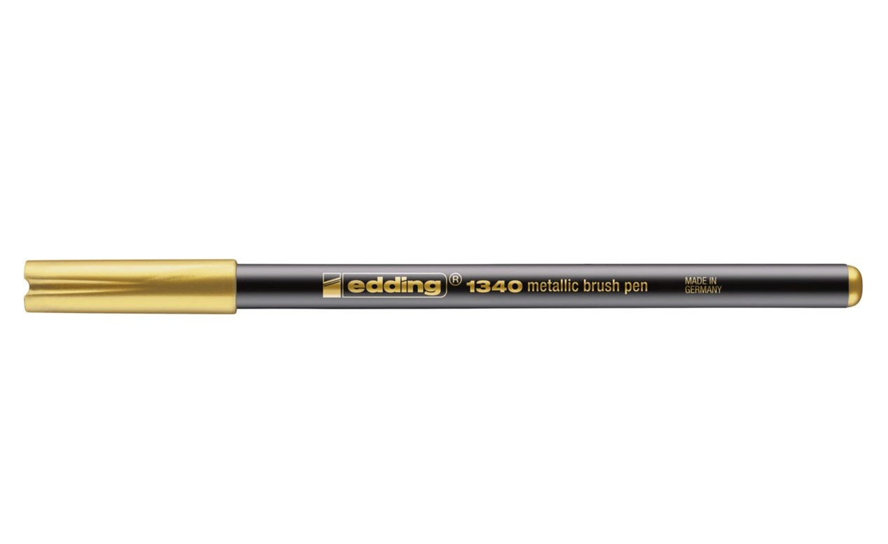 Edding 1340 Pinselstift Metallic – Pinselspitze, 1–3 mm, wasserbasiert, Gold