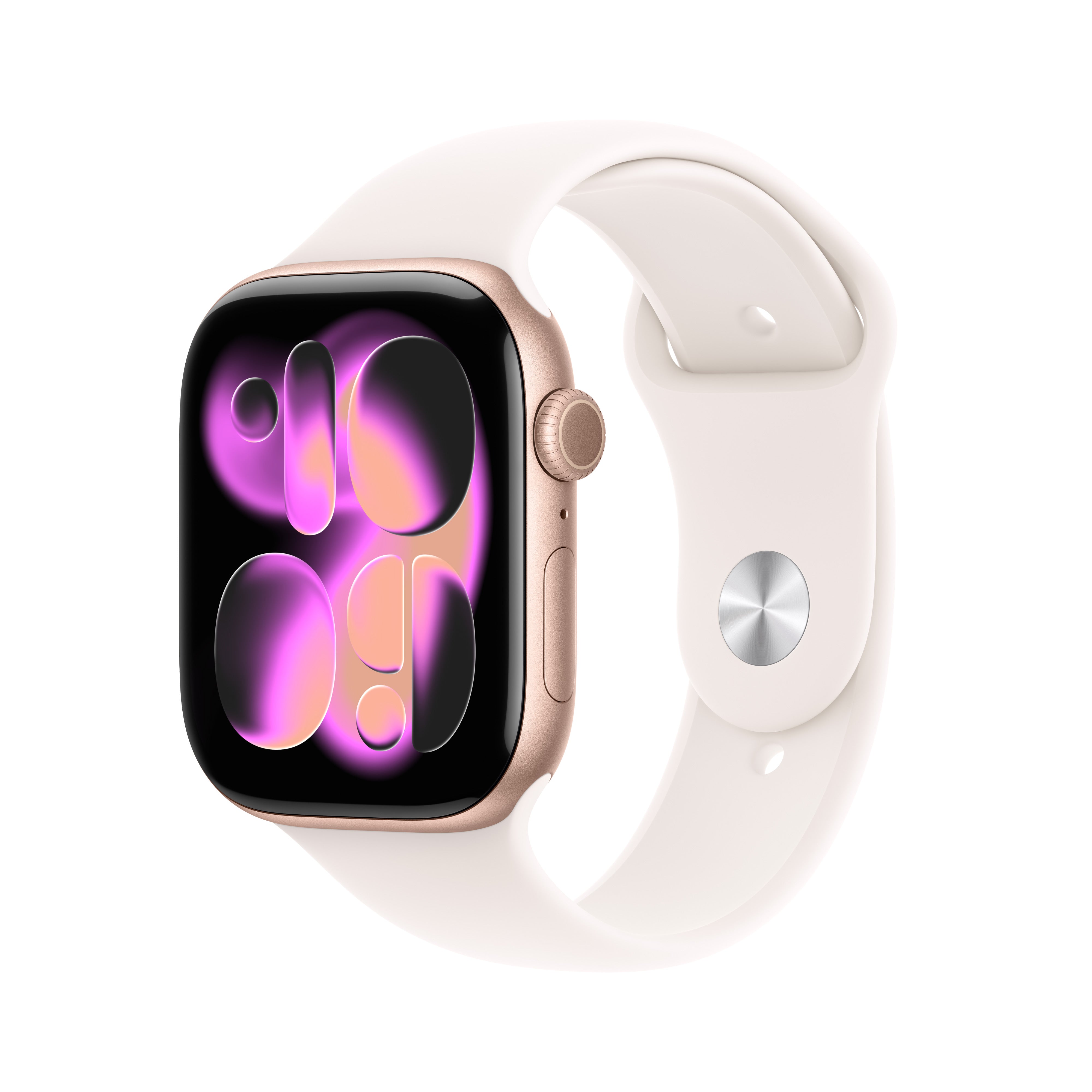 Apple Watch Series 11 46 mm GPS + Cellular – Aluminium Roségold, Sportarmband, Light Blush, M/L, 50 m, für iPhone