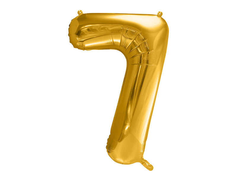 PartyDeco Folienballon Zahl 7 – Gold – 86 cm – Folie – 1 Stück